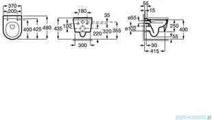 Roca Inspira Round Compacto Rimless miska wc podwieszana beżowa A346528650 - Miski WC - miniaturka - grafika 2