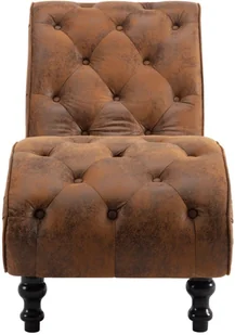 vidaXL Szezlong, brązowy, sztuczna skóra zamszowa - Szezlongi - miniaturka - grafika 4