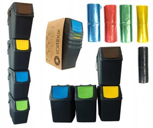 Zestaw koszy na śmieci do segregacji białe 25l 4el - Kosze na śmieci - miniaturka - grafika 2