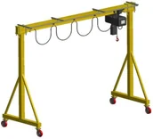 Wciągarki - Vidaxl 339 33972616 bramowa skręcana miproCrane DELTA 300 wciągnik łańcuchowy elektryczny zintegrowany z wózkiem + kaseta sterująca udźwig 2000 kg wysięg 5000 mm wysokość podnosze 72616-uniw - miniaturka - grafika 1