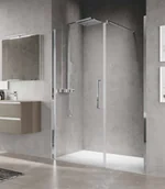 Ścianki i drzwi prysznicowe - Novellini Young Plus G+F Drzwi prysznicowe wnękowe 137-141x200 cm profile chrom szkło przezroczyste YPLUSGFL137-1K - miniaturka - grafika 1