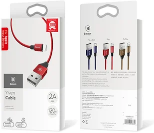 Baseus Kabel USB Baseus Baseus Oryginalny kabel Lightning iPhone Yiven 1,2m Red (25266-uniw) - Kable USB - miniaturka - grafika 6