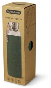 Black+Blum Butelka na wodę Black+Blum 0,6 l oliwkowa szklana GR-WB-M010 - Shakery i bidony sportowe - miniaturka - grafika 4