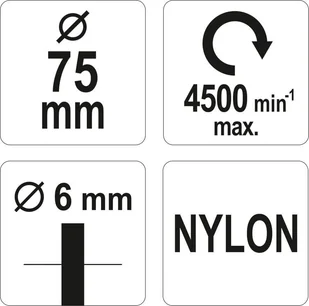 YATO SZCZOTKA TARCZOWA Z TRZPIENIEM 75MM NYLON YT-47791 - Frezy - miniaturka - grafika 4