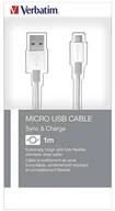 Kable USB - Verbatim Kabel USB USB A > Micro USB M/M srebrny 1m 48862 48862 - miniaturka - grafika 1