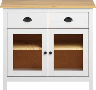 vidaXL Komoda Hill Range, biała, 90x40x80 cm, lite drewno sosnowe - Komody - miniaturka - grafika 5