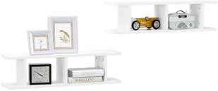 VidaXL Lumarko Półki ścienne, 2 szt., białe, 78x18x20 cm, płyta wiórowa 807187 VidaXL - Półki do salonu - miniaturka - grafika 4