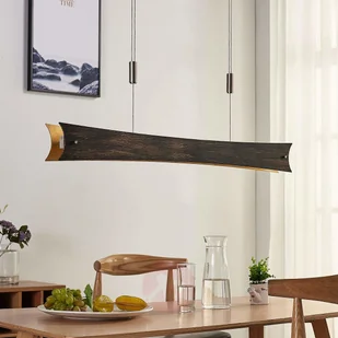 Ściemniana lampa wisząca LED Ebba, czarno-złota - Lampy sufitowe - miniaturka - grafika 4