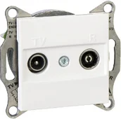 Gniazdka elektryczne - Schneider Asfora gniazdo antenowe RTV podtynkowe końcowe 1dB białe EPH3300721 - miniaturka - grafika 1