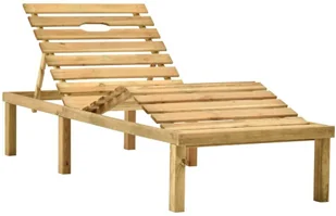 vidaXL Leżak z poduszką w kolorze taupe, impregnowane drewno sosnowe! 3065857 - Leżaki ogrodowe - miniaturka - grafika 2