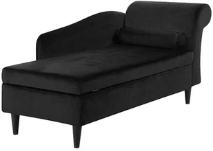 Beliani Szezlong welurowy prawostronny czarny LUIRO - Szezlongi - miniaturka - grafika 4