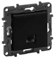Gniazdka elektryczne - Legrand Gniazdo teleinformatyczne Niloe Step 863563 RJ45 kat 6 UTP pojedyńcze czarne - miniaturka - grafika 1