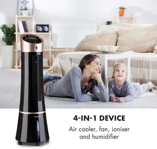 Klarstein Skyscraper Ice 4 w 1, klimatyzer, wentylator, nawilżacz, oczyszczacz powietrza, 210 m/h, 6 litrów, 30W ACO4-SkyscraperIceRG - Klimatory - miniaturka - grafika 2