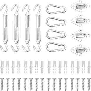 VidaXL Lumarko 12-cz. zestaw akcesoriów do montażu żagla ogrodowego, stal! 310245 VidaXL - Akcesoria do okien - miniaturka - grafika 7