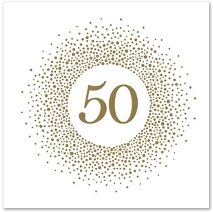 PROCOS NON-DISNEY Serwetki na pięćdziesiąte urodziny 33cm 20 szt 88868 - Dekoracje i nakrycia stołu na imprezę - miniaturka - grafika 6