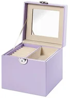 Kosmetyczki, organizery i kuferki - Clauss clauss szkatułka kuferek na biżuterię, z lustrem, bzu, 15 x 15 x 15 cm BC-10050 - miniaturka - grafika 1