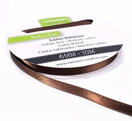 Pasmanteria - Vaessen Creative Vaessen Creative 301002-1024 tasiemka satynowa brązowa, 6 mm x 10 m, wstążka, wstążka dekoracyjna, taśma prezentowa i taśma materiałowa na wesele, chrzest i prezenty urodzinowe, 6 mm 301002-1024 - miniaturka - grafika 1