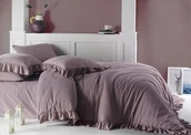 Pościel - Darymex Pościel bawełniana z falbanami Pale Mauve 200x220 dx-220-psc-pmv-01 - miniaturka - grafika 1