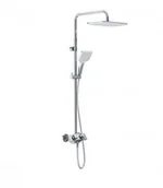 Zestawy prysznicowe - Kludi Cockpit Zestaw prysznicowy ścienny termostatyczny z deszczownicą chrom 8005005-00 - miniaturka - grafika 1