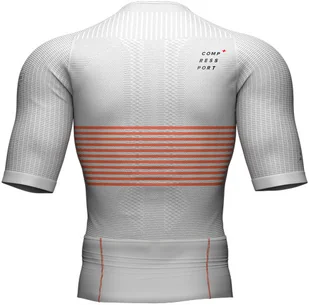 Compressport Triathlonowa koszulka kompresyjna TRI POSTURAL SS TOP biało-pomarańczowa - Koszulki sportowe męskie - miniaturka - grafika 5