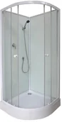 Kabiny prysznicowe - Kabina prysznicowa półokrągła Arkell 85 cm z tylnymi ściankami i niskim brodzikiem 224 - miniaturka - grafika 1