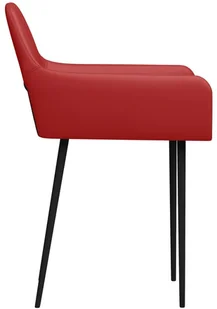 vidaXL Krzesła stołowe, 2 szt., czerwone, obite sztuczną skórą - Krzesła - miniaturka - grafika 4