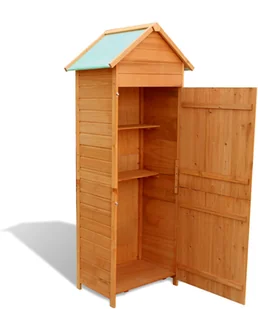 Szafa ogrodowa, brązowa, 79 x 49 x 190 cm - Skrzynie ogrodowe - miniaturka - grafika 5