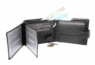 Wild Portfel Męski Skórzany JENNIFER JONES Skóra Licowa Duży Poziomy Z Zapięciem 5315 RFID - Portfele - miniaturka - grafika 5