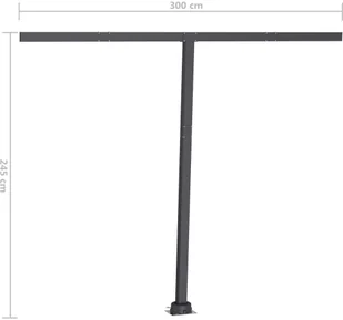 VidaXL Lumarko Ręcznie zwijana markiza z LED, 300 x 250 cm, kremowa  3069702 VidaXL - Markizy - miniaturka - grafika 12