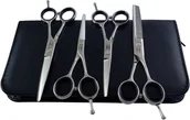 Nożyczki fryzjerskie - Gepard Zestaw Degażówki Nożyczki Fryzjerskie 4,0 4,5 5,5 Quatros ZNS-105 - miniaturka - grafika 1