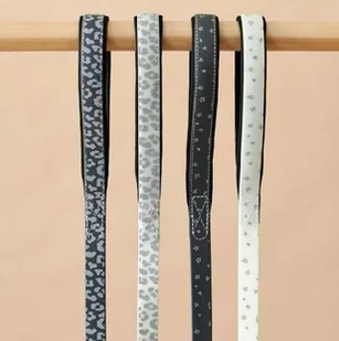 Hunter SMYCZ DLA PSA CONVENIENCE REFLECT GLOW LEOPARD BIAŁA dł 120 szer 2cm - Smycze dla psów - miniaturka - grafika 3