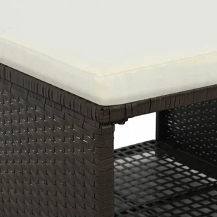 vidaXL Zestaw mebli do ogrodu, 10 części, polirattan, brązowo-biały - Meble ogrodowe - miniaturka - grafika 4