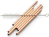 Słomki do napojów - ECHTWERK ECHTWERK Zestaw 6 słomek do napojów ze stali szlachetnej (Krótkie, Miedziany) 4260238064014 - miniaturka - grafika 1