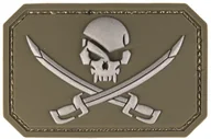 Odzież taktyczna i umundurowanie - Mil-Tec Naszywka 3D Pirate Skull olive (16832201) 16832201 - miniaturka - grafika 1