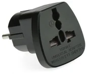 Adaptery i przejściówki - Przejściówka / adapter sieciowy AC [(Wtyk PL - Gniazdo Uniwersalne) czarna - miniaturka - grafika 1