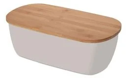 Chlebak z bambusową pokrywą QUBUSS, biały - Chlebaki - miniaturka - grafika 2