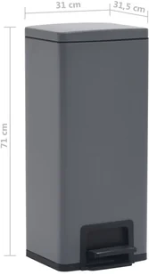 FENIKS vidaXL z pedałem bezdotykowy 30 L szary stal 149572 - Kosze na śmieci - miniaturka - grafika 11