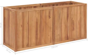 vidaXL Donica ogrodowa, 150x50x70 cm, lite drewno tekowe - Donice - miniaturka - grafika 5