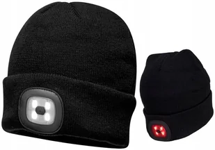 Czapka zimowa 2 x Led przód białe tył czerwone Usb - Odzież robocza - miniaturka - grafika 3