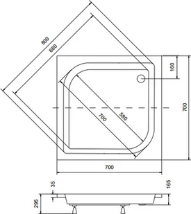 BESCO BAA-70-KW ARES 70 70x70 BAA-70-KW - Brodziki prysznicowe - miniaturka - grafika 2