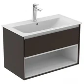 Szafki łazienkowe - Ideal Standard Connect Air Szafka pod umywalkę 80x51,7x44 cm ciemnobrązowa mat/biała mat E0827VY - miniaturka - grafika 1
