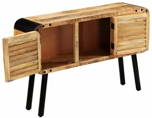 vidaXL Szafka z litego drewna mango, 120 x 30 x 76 cm - Szafki do salonu - miniaturka - grafika 9