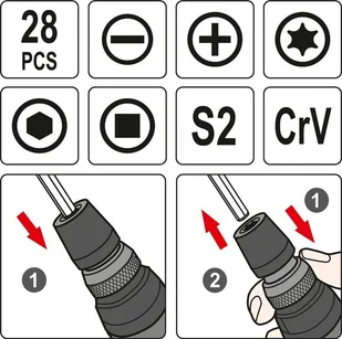 YATO ZESTAW WKRĘTAK Z KOŃCÓWKAMI 28SZT - Śrubokręty - miniaturka - grafika 4