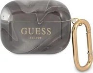 Akcesoria do słuchawek - Guess Guess GUAPUNMK AirPods Pro cover czarny/black Marble Collection GUE1123BLK - miniaturka - grafika 1