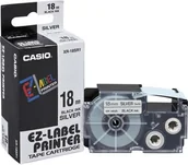 Papier do drukarek - Casio Taśma XR-18SR1 czarny druk/srebrny podkład 18mm XR-18SR1 - miniaturka - grafika 1