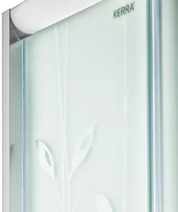 Novoterm Kerra Dalia 90x90 profil chrom szkło mrożone z dekorem + brodzik - Kabiny prysznicowe - miniaturka - grafika 4