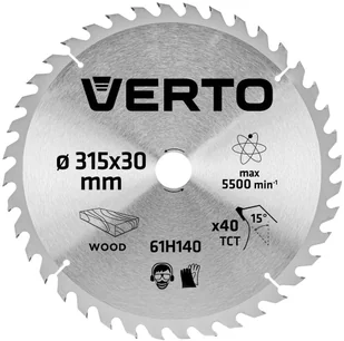 Verto Piła tarczowa 315x30mm 40Z 61H140 - Tarcze do pił - miniaturka - grafika 2