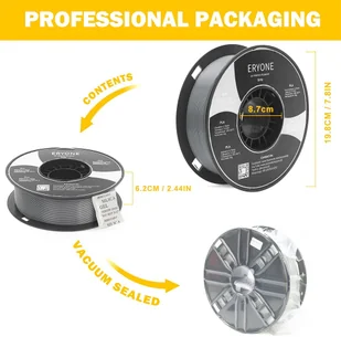ERYONE ERYONE PLA Filament for 3D Printer 1.75mm Tolerance 0.03mm 1kg (2.2LBS)/Spool - Gray 795734EUDF - Filamenty i akcesoria do drukarek 3D ERYONE ERYONE PLA Filament for 3D Printer 1.75mm Tolerance 0.03mm 1kg (2.2LBS)/Spool - Gray 795734EUDF - Filamenty i akcesoria do drukarek 3D - miniaturka - grafika 3