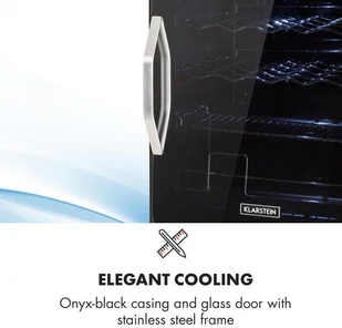 Klarstein Beersafe XL Onyx lodówka na napoje A+ + LED 4 metalowe ruszty szklane drzwi - Szafy i witryny chłodnicze - miniaturka - grafika 7