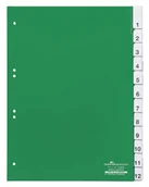 Przekładki do segregatorów - DURABLE Przekładki do segregatora 1-12 A4 zielone 6210-05 - miniaturka - grafika 1